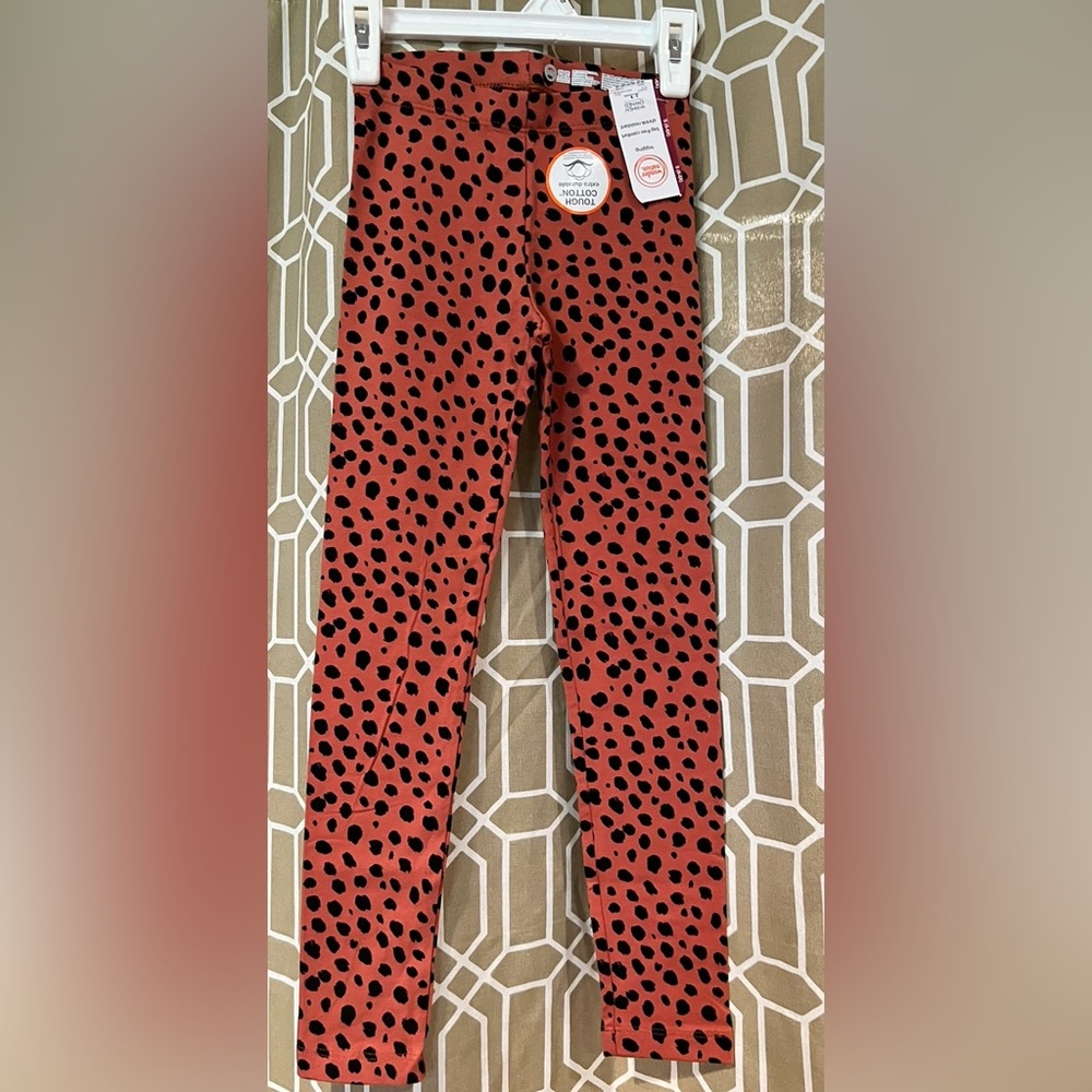 Animal Print Legging, Orange with Black Spots, Clean, with Tags! Size S (6-6X)!